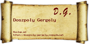 Doszpoly Gergely névjegykártya