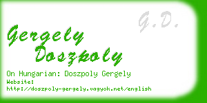 gergely doszpoly business card